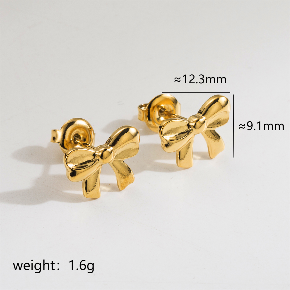 1 Pair Cute Simple Style Classic Style Bow Knot Plating Stainless Steel 18k Gold Plated Ear Studs display picture 1