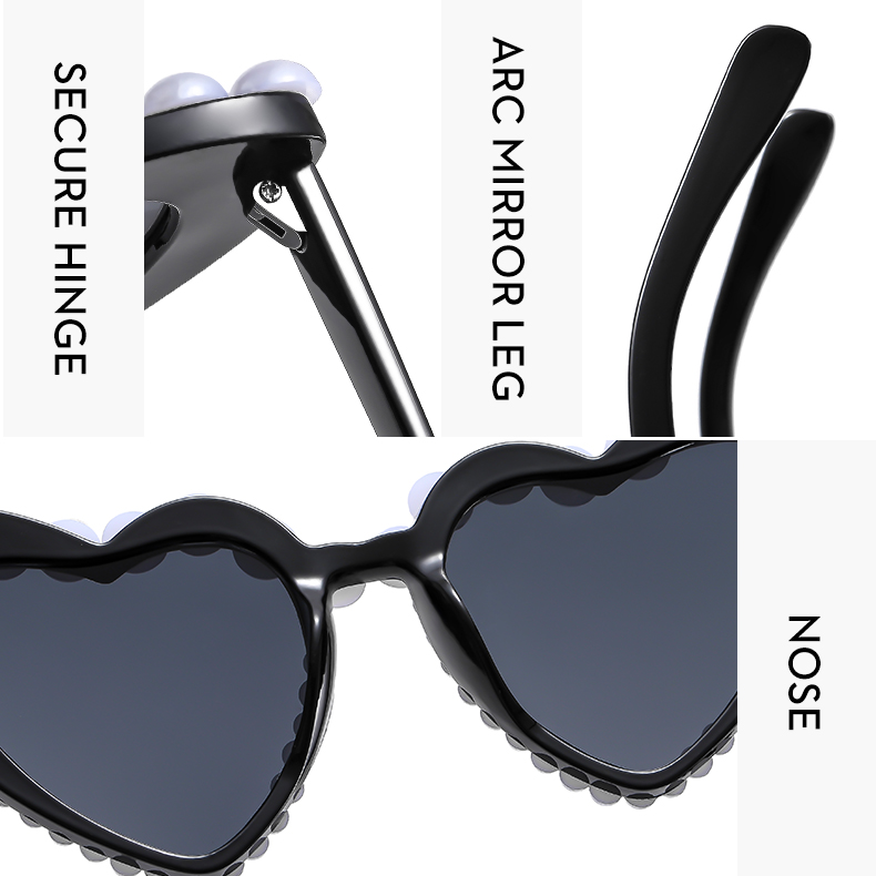 Vacation Wings Ac Special-Shaped Mirror Inlaid Pearls Full Frame Women's Sunglasses display picture 7