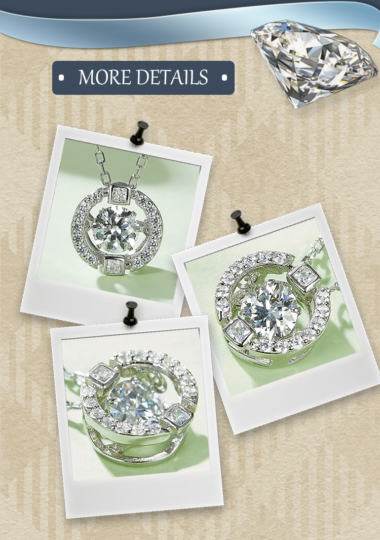 Sterling Silber Einfacher Stil Runden GRA Überzug Inlay Moissanit Halskette Mit Anhänger display picture 8