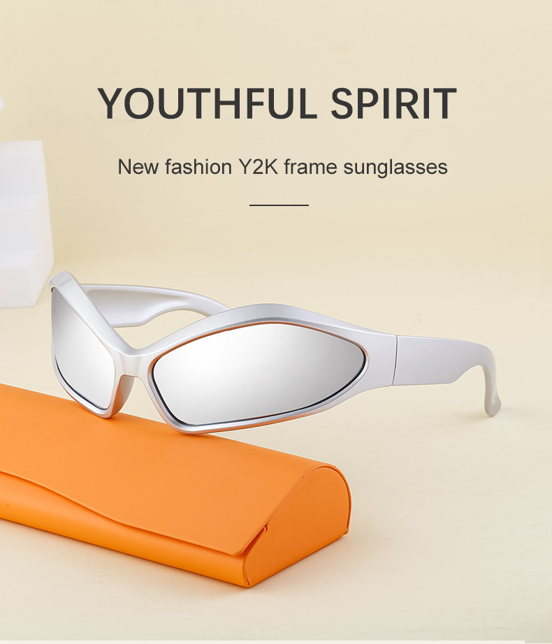 Hip-Hop Gradient Color Pc Special-Shaped Mirror Full Frame Women's Sunglasses display picture 8
