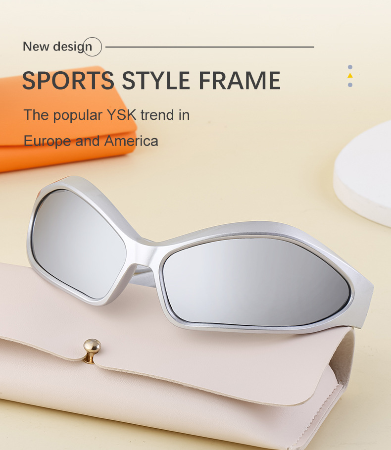 Hip-Hop Gradient Color Pc Special-Shaped Mirror Full Frame Women's Sunglasses display picture 10