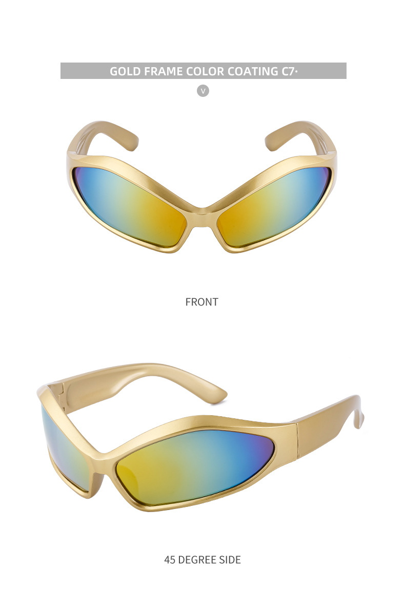 Hip-Hop Gradient Color Pc Special-Shaped Mirror Full Frame Women's Sunglasses display picture 19