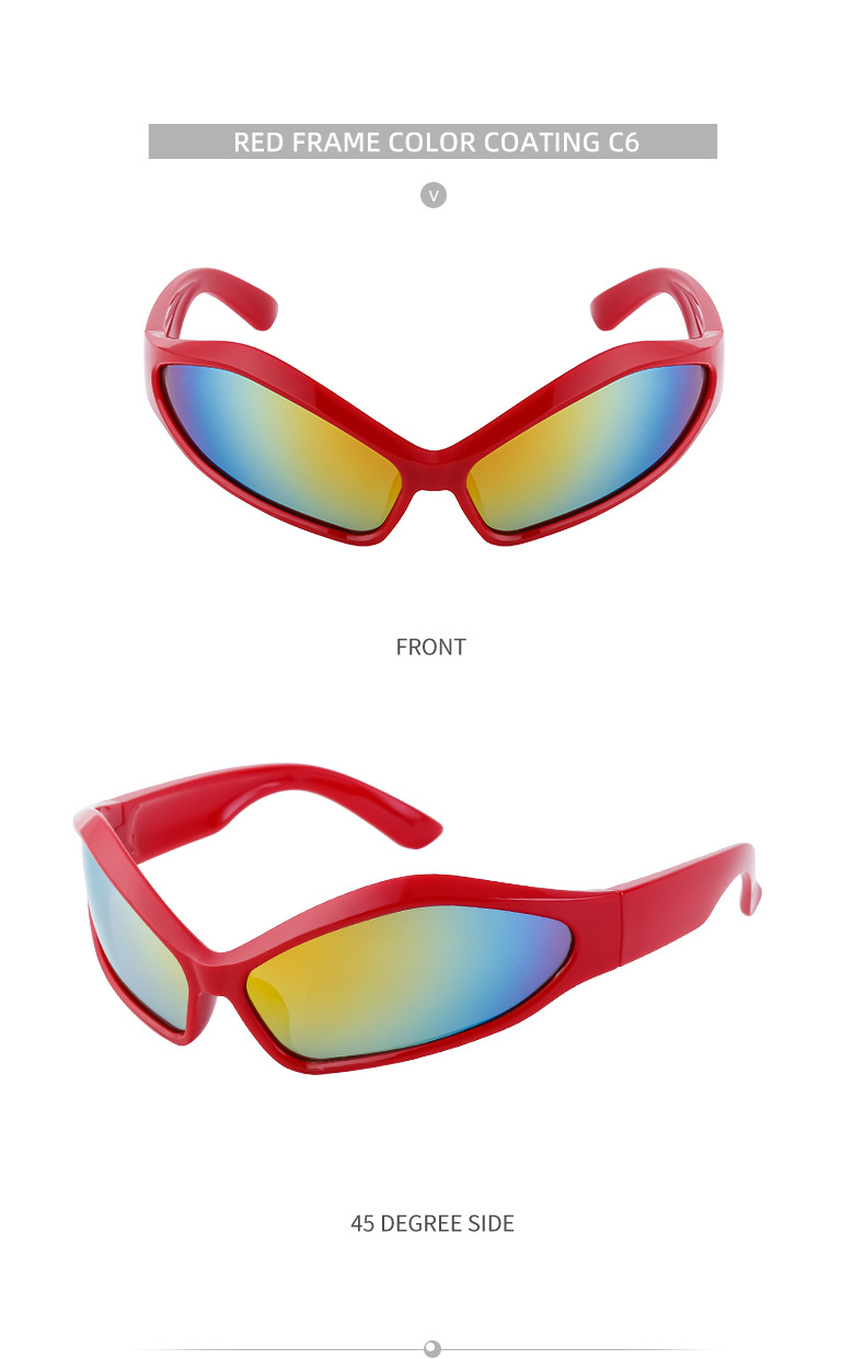 Hip-Hop Gradient Color Pc Special-Shaped Mirror Full Frame Women's Sunglasses display picture 20