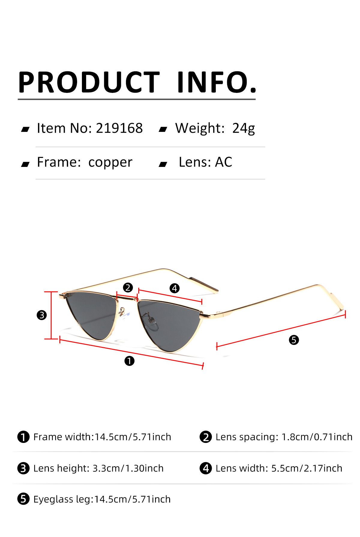 Streetwear Triangle Ac Cat Eye Full Frame Women's Sunglasses display picture 1