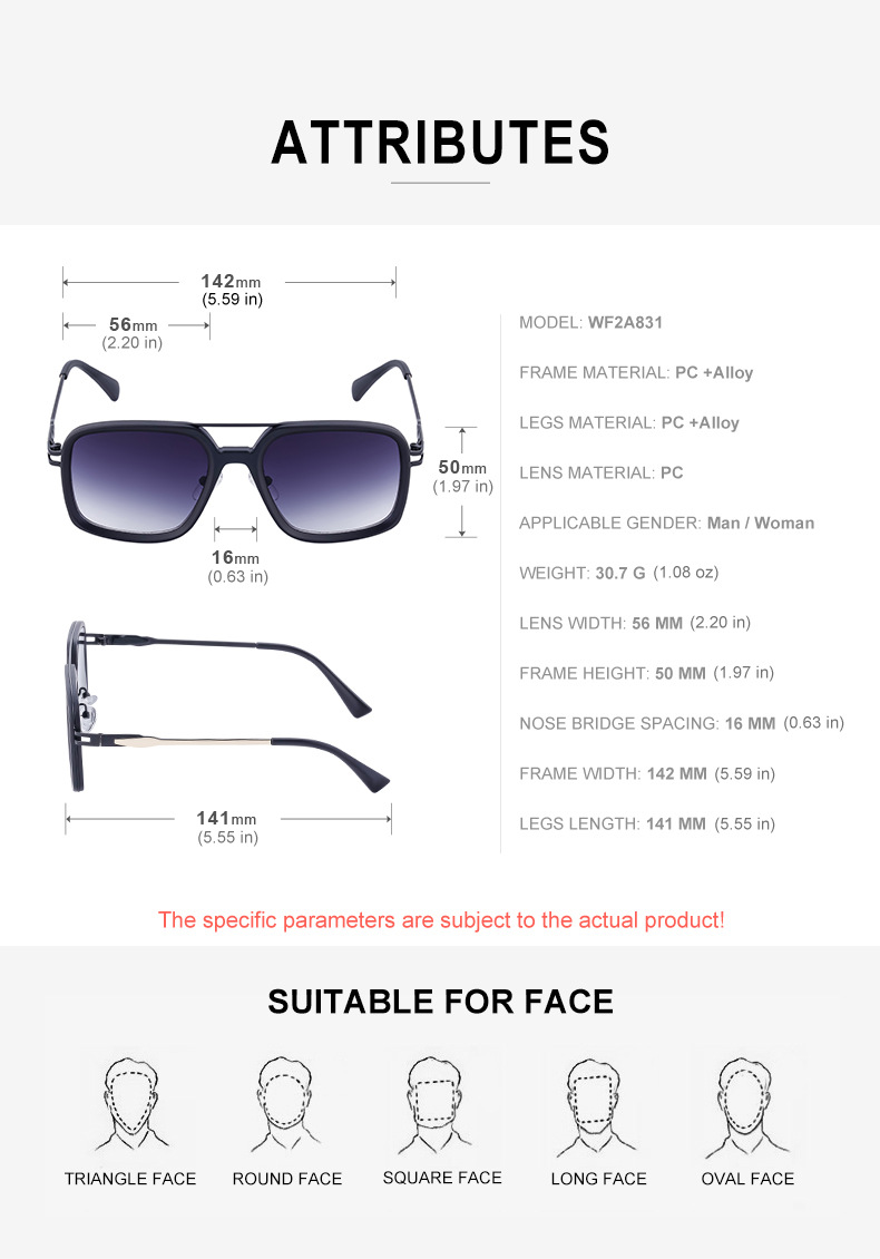 Simple Style Solid Color Pc Square Full Frame Men's Sunglasses display picture 14