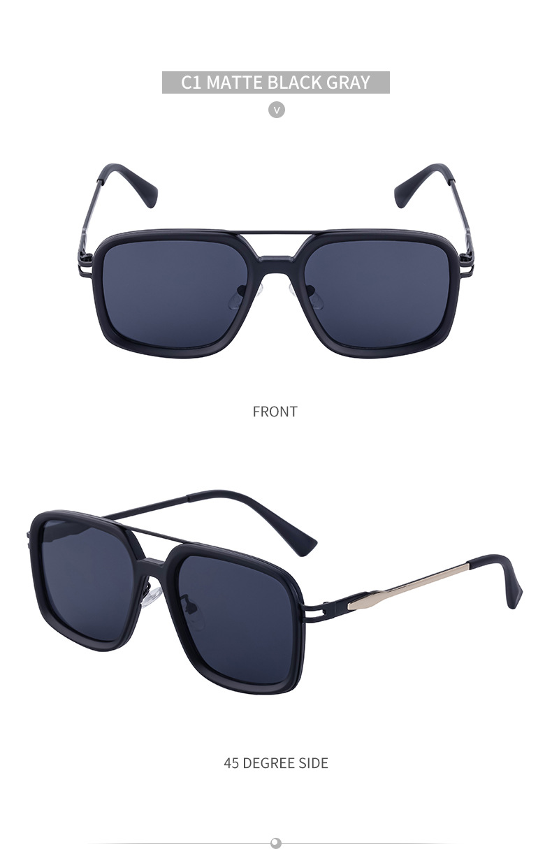 Simple Style Solid Color Pc Square Full Frame Men's Sunglasses display picture 18