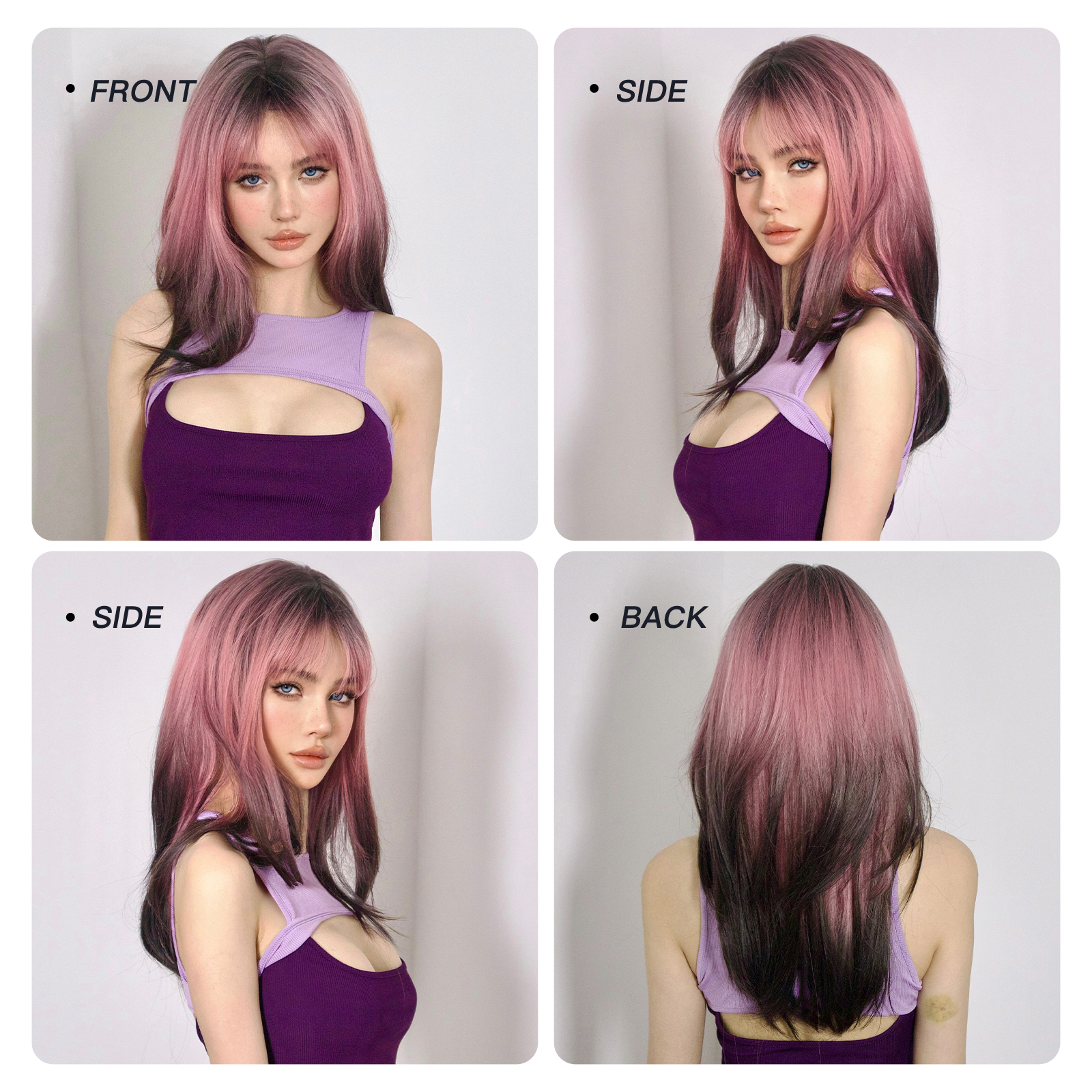 Women's Casual Sweet Casual Holiday Chemical Fiber Bangs Long Straight Hair Wig Net display picture 2