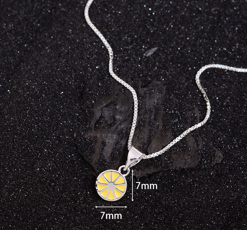 Kupfer Süß Süss Zitrone Emaille Überzug Halskette Mit Anhänger display picture 5