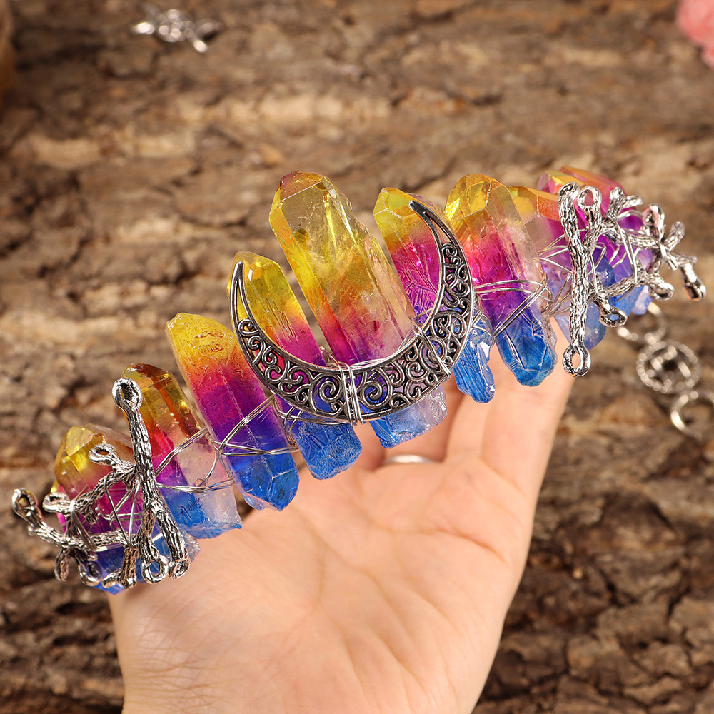 Women's Vintage Style Color Block Alloy Inlay Gem Crystal Hair Band Crown display picture 4