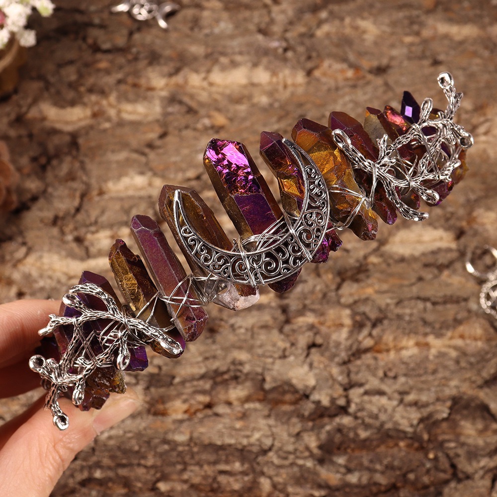 Women's Vintage Style Color Block Alloy Inlay Gem Crystal Hair Band Crown display picture 2