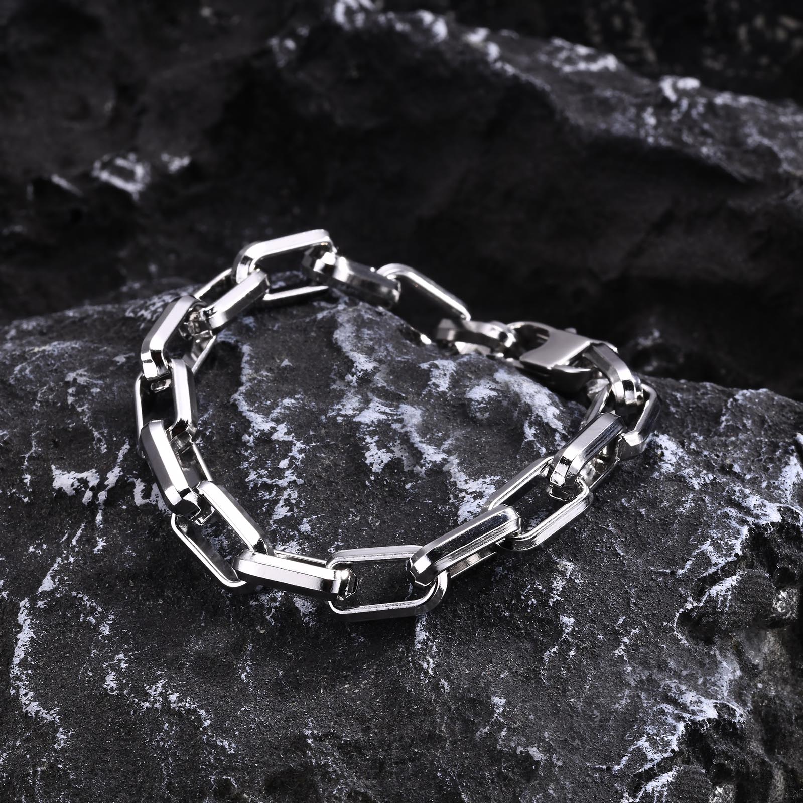 Rostfreier Stahl Felsen Einfacher Stil Strassenmode Einfarbig Armbänder Halskette display picture 11