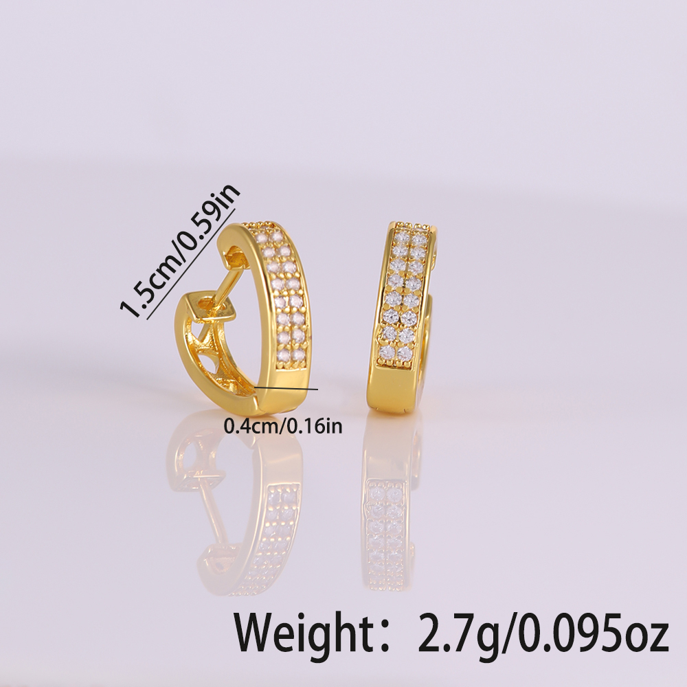 1 Pair Elegant Simple Style Heart Shape Inlay Copper Zircon 18K Gold Plated Hoop Earrings display picture 7