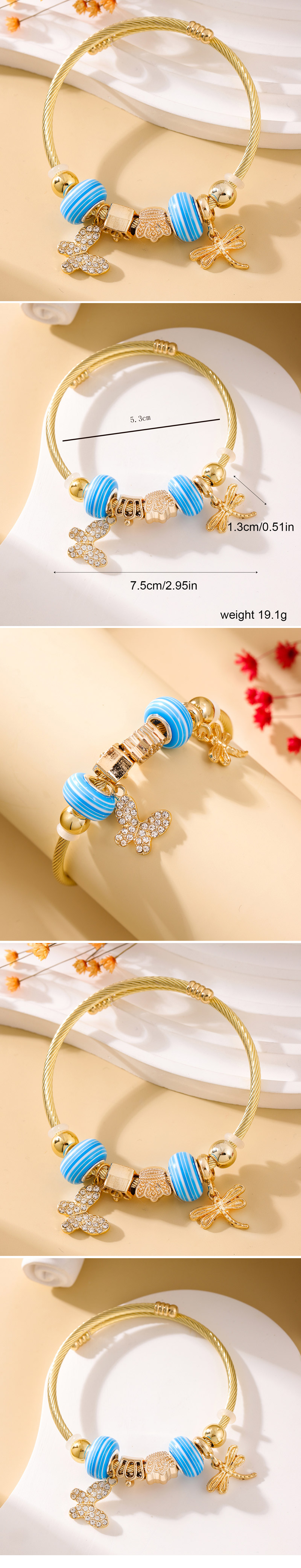 Style Simple Papillon Alliage Acier De Gros Bracelet display picture 1