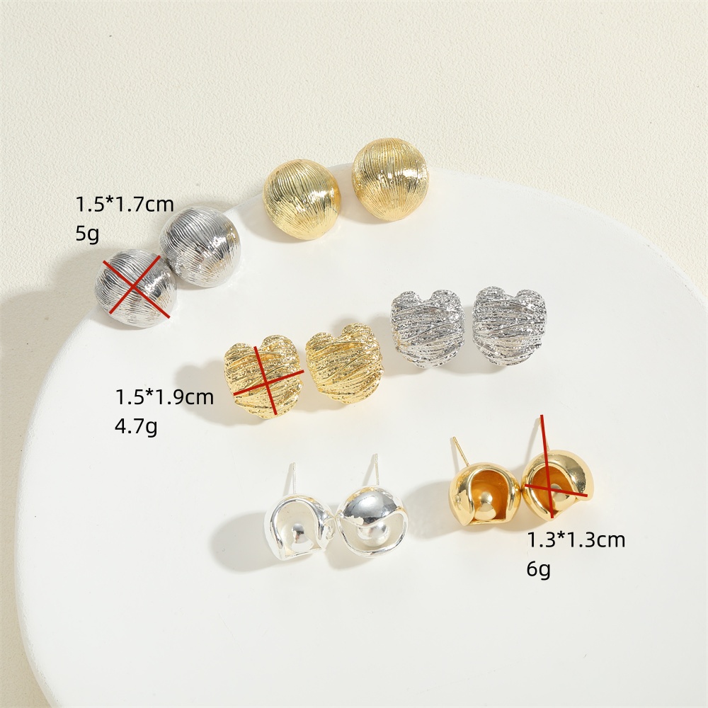 1 Pair Vintage Style Round Inlay Copper Zircon 14K Gold Plated Ear Studs display picture 6