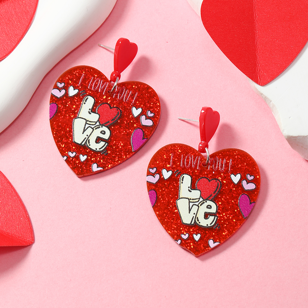 1 Pair Cute Sweet Star Heart Shape Arylic Drop Earrings display picture 12