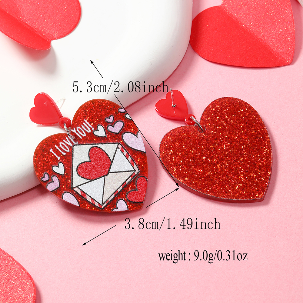 1 Pair Cute Sweet Star Heart Shape Arylic Drop Earrings display picture 4