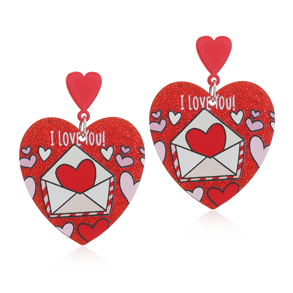 1 Pair Cute Sweet Star Heart Shape Arylic Drop Earrings display picture 2
