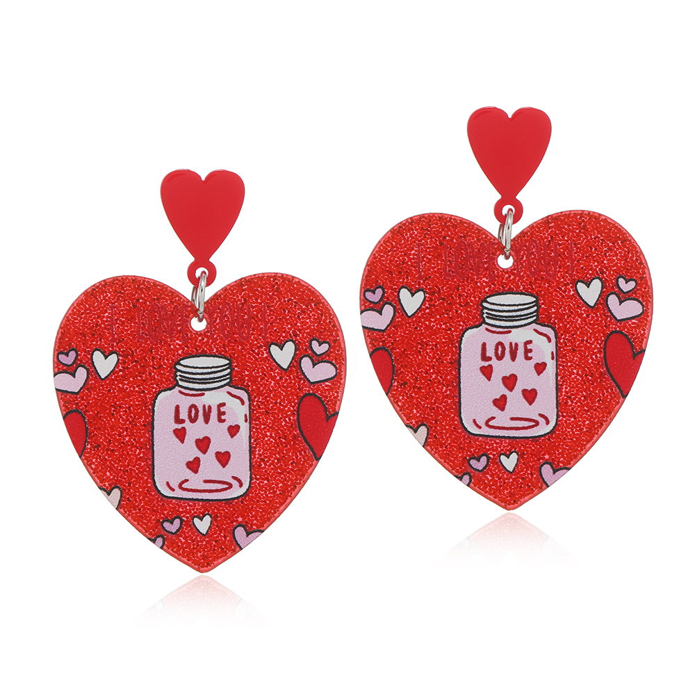 1 Pair Cute Sweet Star Heart Shape Arylic Drop Earrings display picture 8