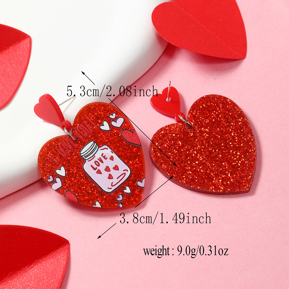 1 Pair Cute Sweet Star Heart Shape Arylic Drop Earrings display picture 9