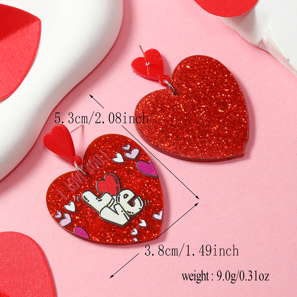 1 Pair Cute Sweet Star Heart Shape Arylic Drop Earrings display picture 13