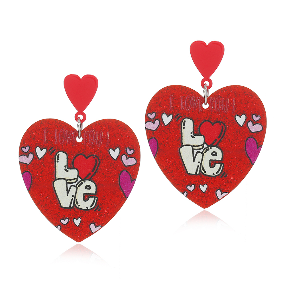 1 Pair Cute Sweet Star Heart Shape Arylic Drop Earrings display picture 14