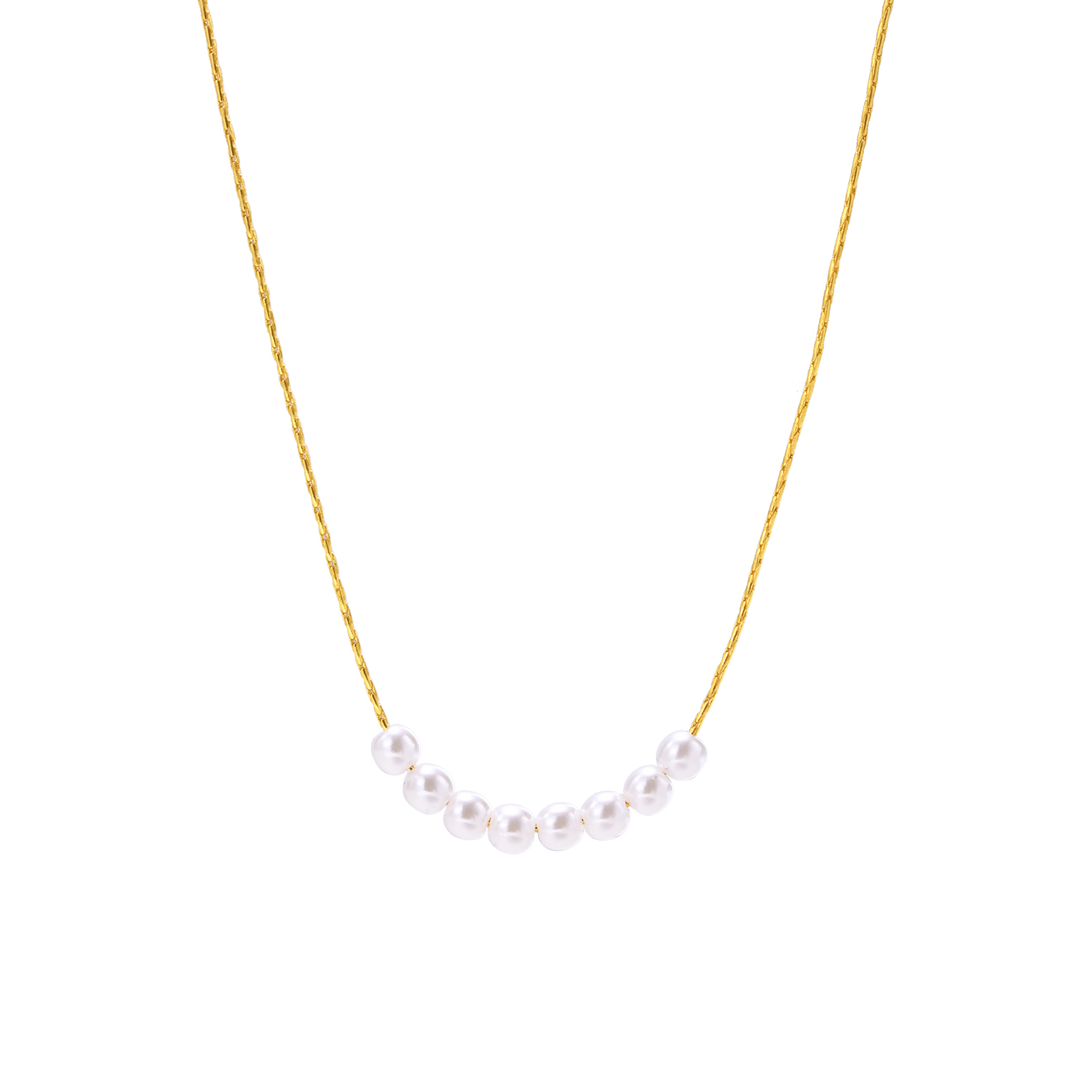 Elegant Einfacher Stil Geometrisch Kupferlegierung Perlen Überzug Inlay Künstliche Perlen Frau Halskette display picture 1