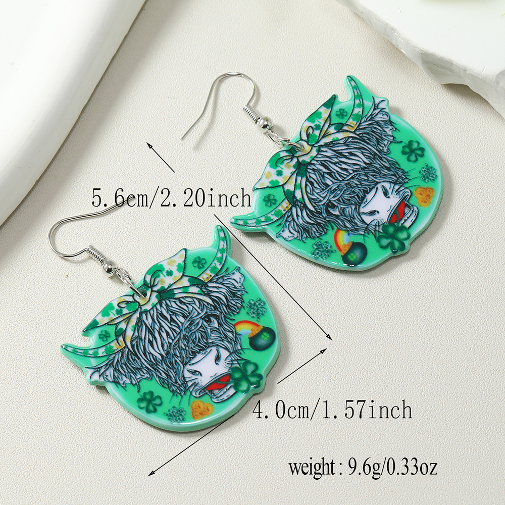 1 Pair Casual Shamrock Arylic Drop Earrings display picture 24