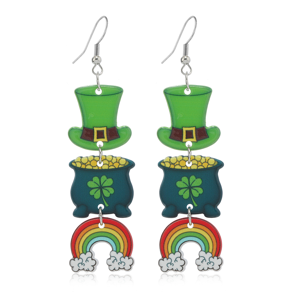 1 Pair Casual Shamrock Arylic Drop Earrings display picture 19