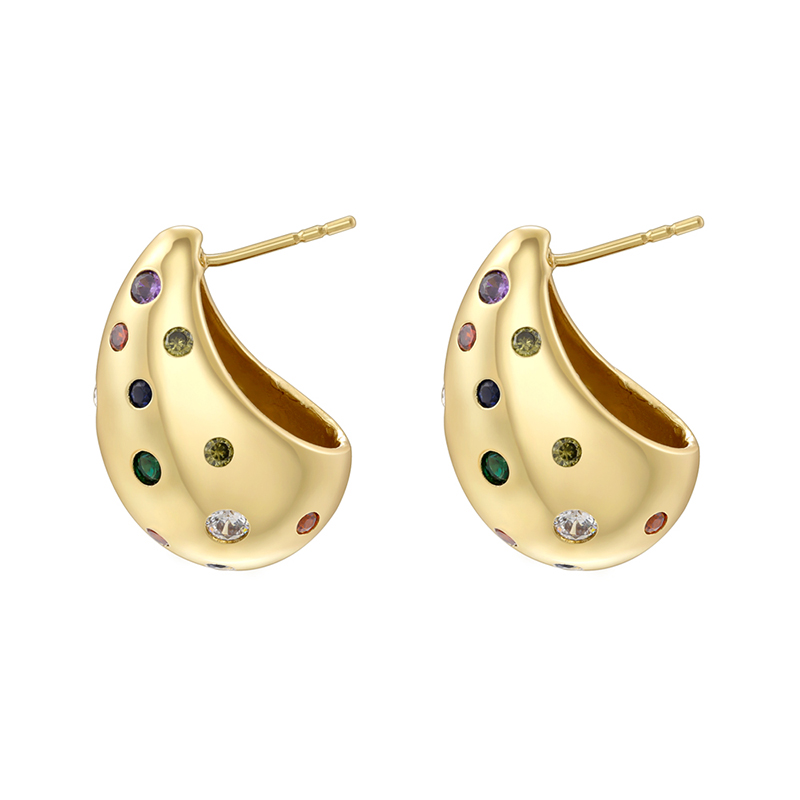 1 Pair Classic Style Water Droplets Pea Plating Hollow Out Inlay Copper Artificial Pearls Copper Zircon Ear Studs display picture 4