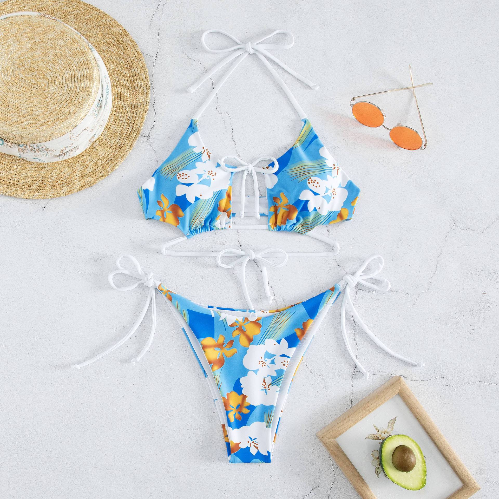 Women's Ditsy Floral 2 Pieces Set Bikinis Swimwear display picture 5