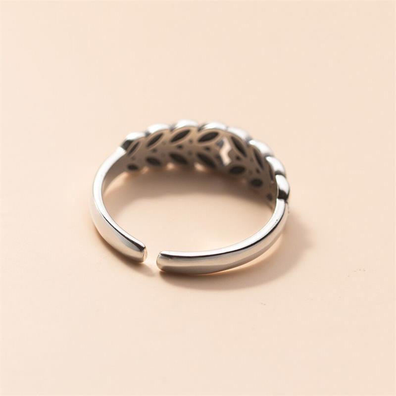 Wholesale Simple Style Grain Copper Plating Silver Plated Open Rings display picture 1