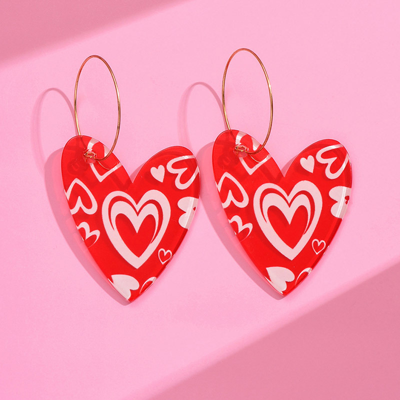 1 Pair Sweet Geometric Heart Shape Polishing Arylic Drop Earrings display picture 4