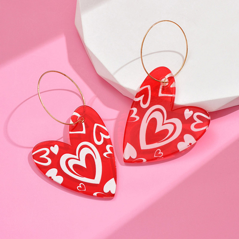 1 Pair Sweet Geometric Heart Shape Polishing Arylic Drop Earrings display picture 5