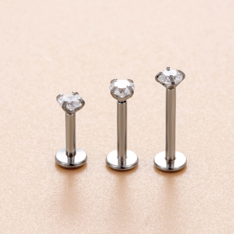 1 Piece Ear Cartilage Rings & Studs Simple Style Round 316 Stainless Steel  Plating Inlay Zircon display picture 4