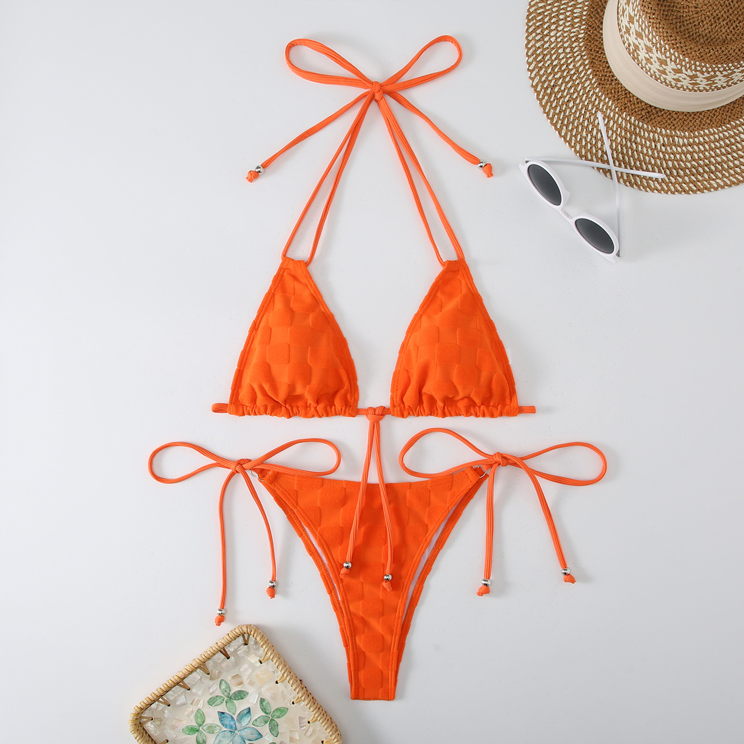 Women's Solid Color 2 Pieces Set Bikinis Swimwear display picture 37