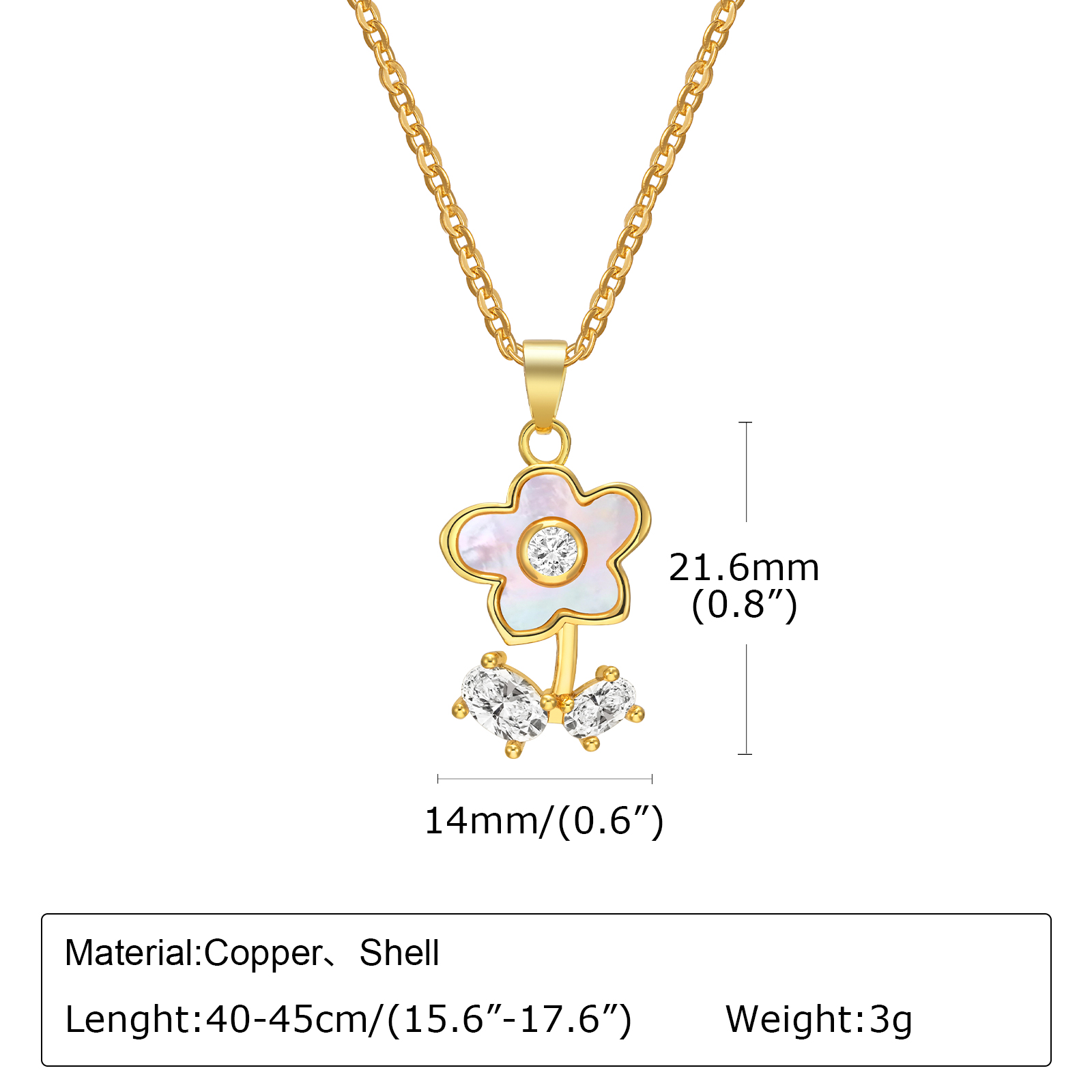 Sweet Flower Copper Alloy Plating Gold Plated Women's Pendant Necklace display picture 6
