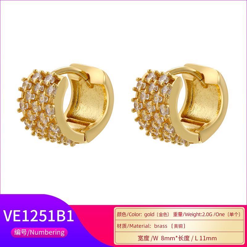 1 Pair IG Style U Shape Heart Shape Pea Plating Inlay Copper Zircon Hoop Earrings display picture 11