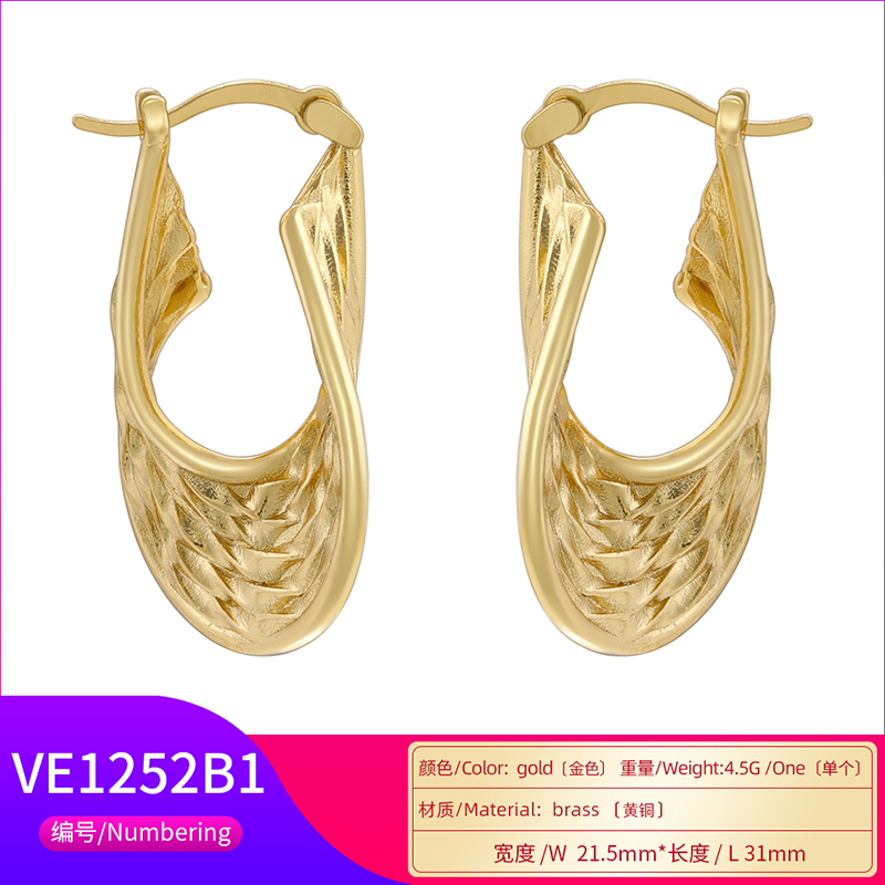 1 Paar IG-Stil U-Form Herzform Erbse Überzug Inlay Kupfer Zirkon Reif Ohrringe display picture 14