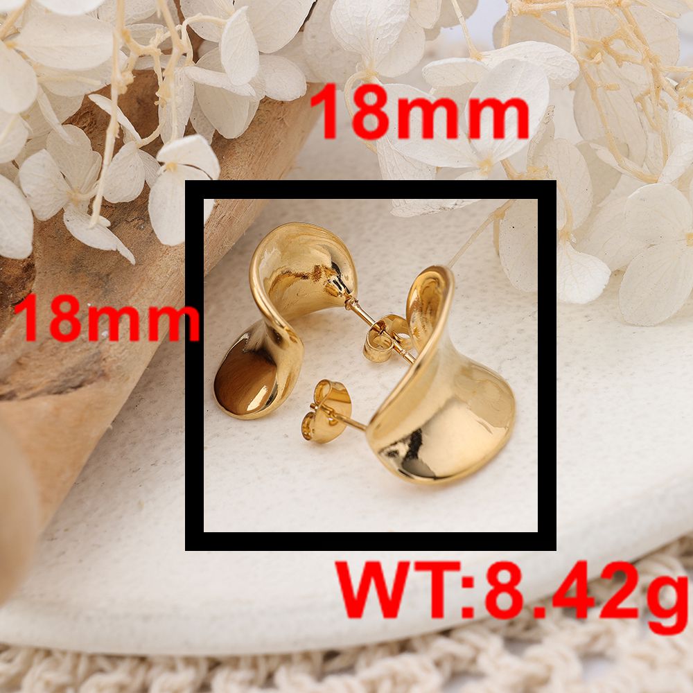 1 Pair IG Style Geometric Plating 304 Stainless Steel Hoop Earrings display picture 5