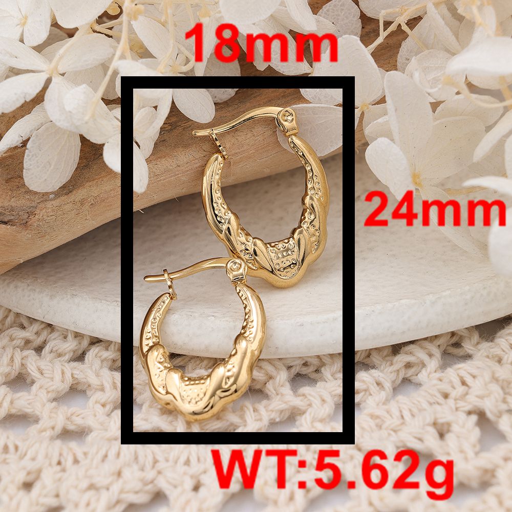1 Pair IG Style Geometric Solid Color Plating 304 Stainless Steel Hoop Earrings display picture 2