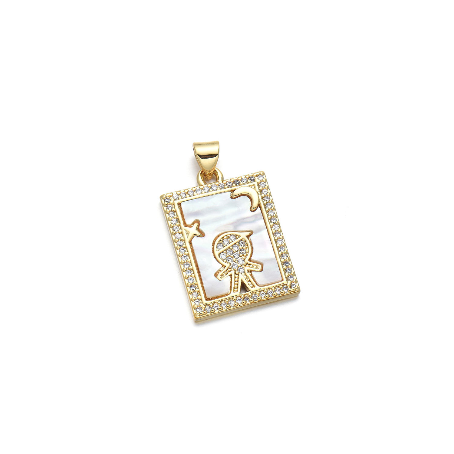 1 Piece Basic Tree Snake Rectangle Copper Plating Inlay Pendant Jewelry Accessories display picture 5