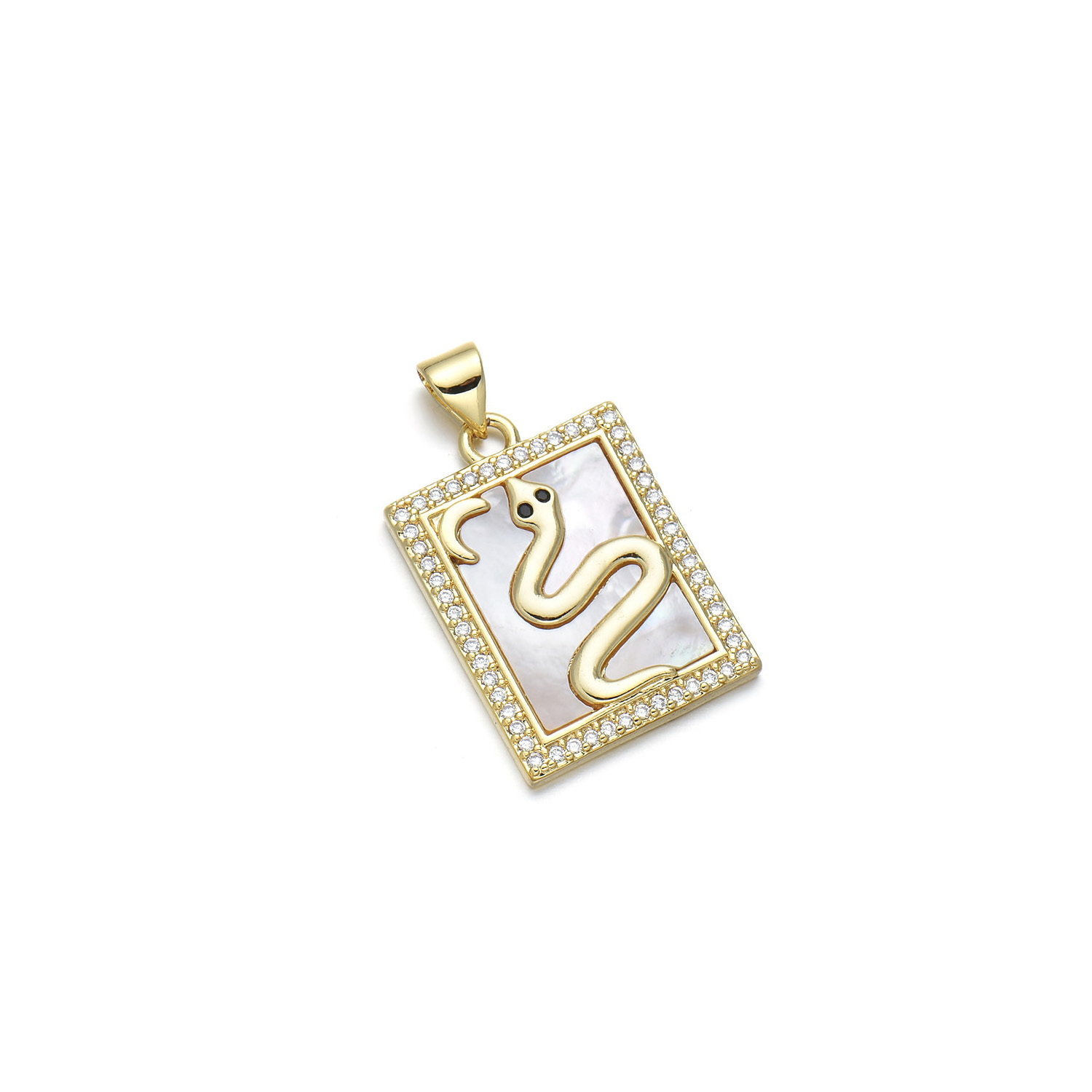 1 Piece Basic Tree Snake Rectangle Copper Plating Inlay Pendant Jewelry Accessories display picture 10