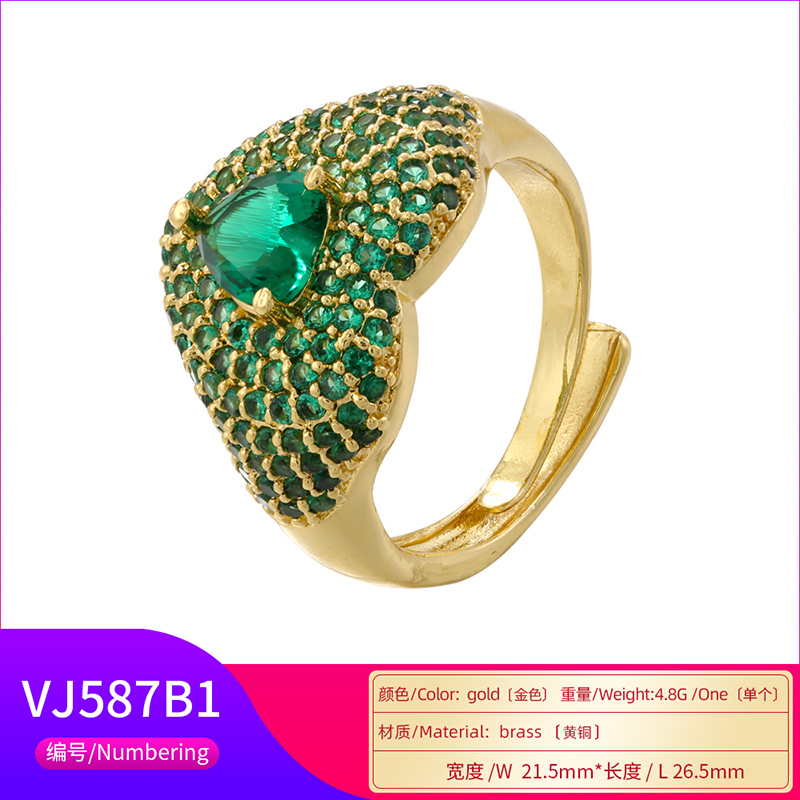 Wholesale Vintage Style Heart Shape Copper Plating Inlay Zircon Open Rings display picture 20