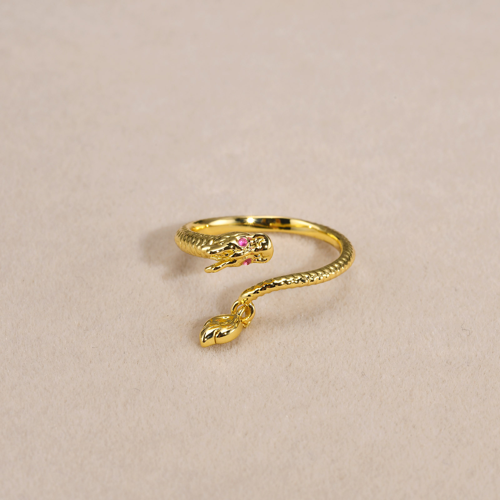 Kupfer Vergoldet Einfacher Stil Überzug Drachen Offener Ring display picture 5