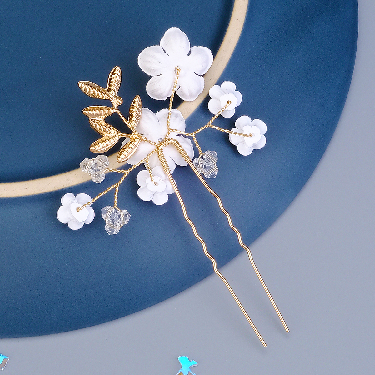 Women's Sweet Flower Imitation Pearl Soft Clay Plating Inlay Artificial Pearls Hairpin display picture 2