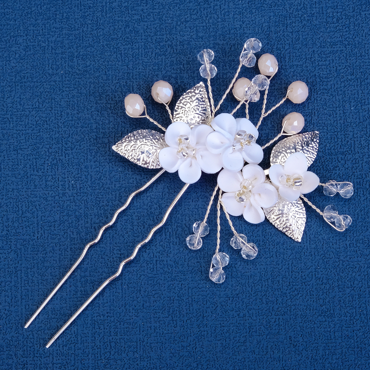 Women's Sweet Flower Artificial Crystal Artificial Pearl Soft Clay Handmade Hairpin display picture 3
