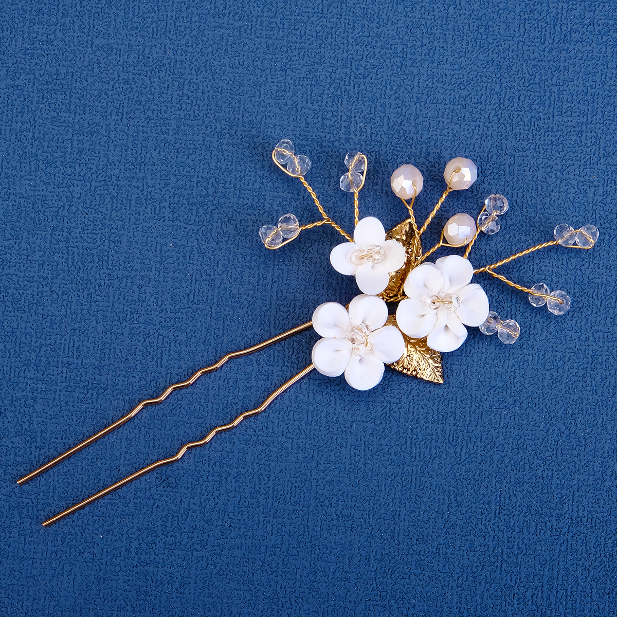 Women's Sweet Flower Artificial Crystal Artificial Pearl Soft Clay Handmade Hairpin display picture 5