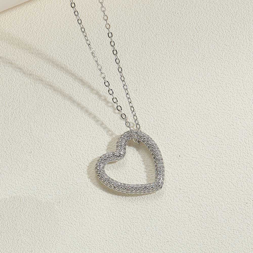 Copper 14K Gold Plated White Gold Plated Vintage Style Heart Shape Inlay Zircon Pendant Necklace display picture 10