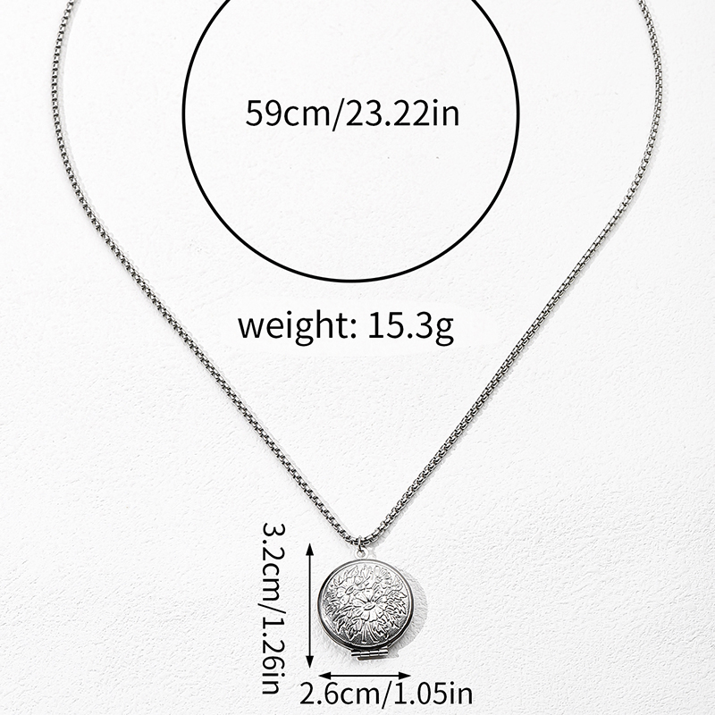 Stainless Steel Vintage Style Classic Style Square Oval Heart Shape Plating Pendant Necklace display picture 8