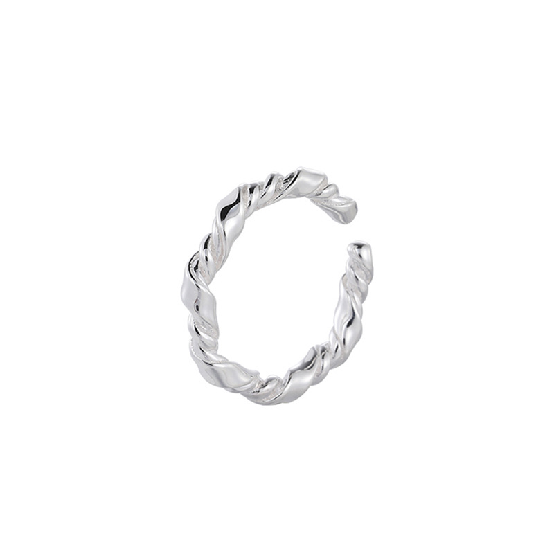 Wholesale Simple Style Twist Copper Plating Silver Plated Rings display picture 1